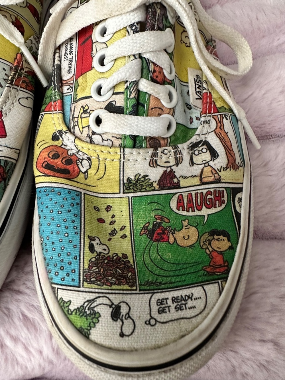 PEANUTS VANS Womens 9 Mens 7.5 Red Barron Pumpkin Depressed Psychiatric Snoopy - Picture 3 of 16